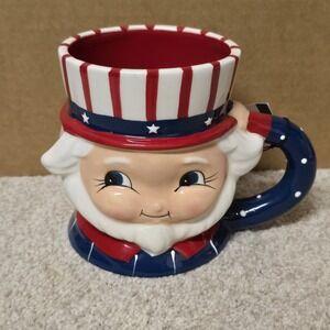 Johanna Parker Uncle Sam USA 4th of July Patriotic Ceramic Mug Carnival Cottage
